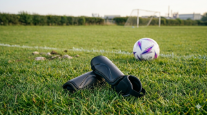 Espinilleras de fútbol con tobillera
